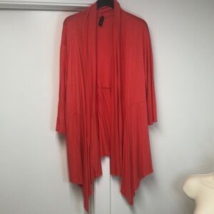 Coral 3X lightweight cardigan with handkerchief sleeves, stretchy, new